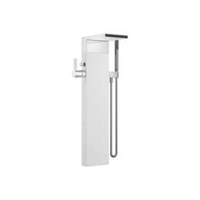 Load image into Gallery viewer, 25964979-08 Floor-mounted Single-lever Bath Mixer w/Handshower Set in Platinum and concealed part