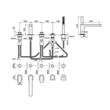 Load image into Gallery viewer, Mare 51136365 Deck Mounted 5 Holes Bath Mixer Color : Matt Black