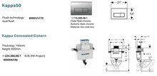 Load image into Gallery viewer, Kappa 224.360.00.1 UP200 concealed cistern with Kappa 50 115.260.46.1 Flush Plate, Subway 2.0 5602.R0.01 floor-standing rimless toilet & 535212 Seat & cover
