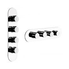 Load image into Gallery viewer, 35046.031 + 35095.031 Three-Way Thermostatic Mixer, 45151.031 Wall-Mounted Showerhead, 12353.031 Side Shower Jet x 4, 27802892-00 Handshower Set? in Chrome