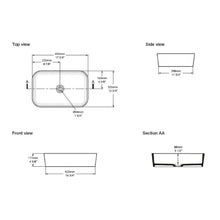 Load image into Gallery viewer, Edge 45 sit-on washbasin 450 x 325 x 111 mm in QUARRYCAST™ white