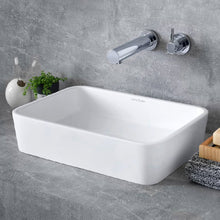 Load image into Gallery viewer, Edge 45 sit-on washbasin 450 x 325 x 111 mm in QUARRYCAST™ white