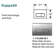 Load image into Gallery viewer, 224.158.00.1 concealed cistern, Kappa 115.260.46.1 flush actuator in matt chrome plated, A346477000 (EU) + A80147200B (EU) Gap wall-hung WC in white