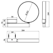 Load image into Gallery viewer, 1095 060 17 Led Shaving and Cosmetic Mirror in Chrome with 3x and 7x Magnification