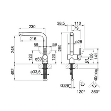 Load image into Gallery viewer, 50201.149 Sink Mixer Swivelling Spout and 120 Degree Rotation Head in finox