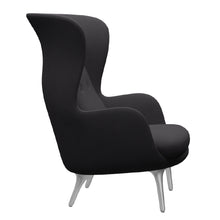 Load image into Gallery viewer, Ro Jh1 Easy Chair in Black Designer Selection with Brushed Aluminum Base