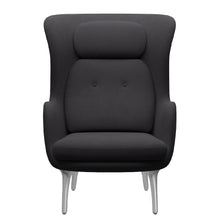 Load image into Gallery viewer, Ro Jh1 Easy Chair in Black Designer Selection with Brushed Aluminum Base