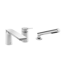 Load image into Gallery viewer, Lisse 27312845-06 Deck-mounted Three-Hole Single-Lever Bath Mixer in Platinum Matt