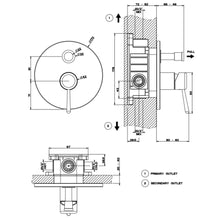 Load image into Gallery viewer, Goccia 44678.031 Bath/Shower Mixer in Chrome with 44673.031 built-in parts for two-way mixer