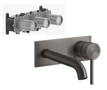 Load image into Gallery viewer, 316 Cesello 54488.707 + 54198.239 Basin mixer with spout in black metal brushed PVD