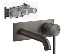 Load image into Gallery viewer, 316 Meccanica 54288.707 + 54198.239 basin mixer with spout in black metal brushed PVD