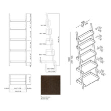 Load image into Gallery viewer, Stairs ACOM0534N.RU element with five shelves, single element 600 x 1800 mm brown oak