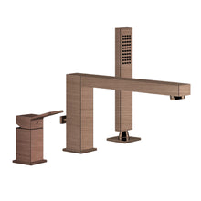 Load image into Gallery viewer, Rettangolo 53037.708 deck-mounted three-hole bath mixer in copper brushed PVD