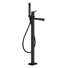 Load image into Gallery viewer, Rettangolo 53128.706 external parts for freestanding external bath mixer with handshower in black metal PVD w/46189.031 build-in part