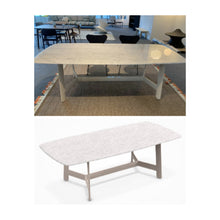Load image into Gallery viewer, Alex TAL230L Table, 2300w x 1100d x 730h mm, Top Matt Carrara White Marble 0890M, Frame Glossy Sand Beige 1344L