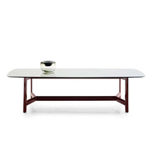Load image into Gallery viewer, Alex TAL230L Table, 2300w x 1100d x 730h mm, Top Matt Carrara White Marble 0890M, Frame Glossy Sand Beige 1344L