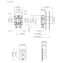 Load image into Gallery viewer, IMO 36427670-00 Wall-mounted Thermostatic Bath/Shower Mixer Three-way in Polished Chrome w/3542797090 Concealed Part
