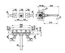 Load image into Gallery viewer, 59090.707+45089.031 Rilievo wall-mounted basin mixer in black metal brushed PVD