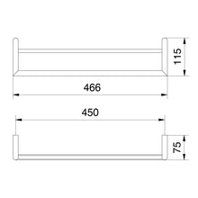 Load image into Gallery viewer, Young 96 P5 7614 towel rail 450 mm in matt gun metal PVD