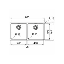 Load image into Gallery viewer, MRX 120-40-40 (122.0531.854) Maris stainless steel deep drawn double sink bowl with waste size: 865x440mm