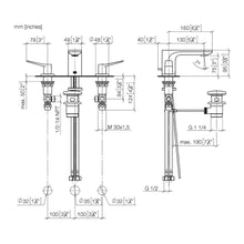 Load image into Gallery viewer, 20.713.845.46 (XV-009610) Lisse special made three-hole basin mixer in champagne matt with pop-up waste