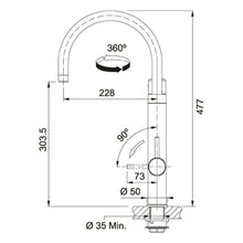 Load image into Gallery viewer, 120.0551.218 Vital Capsule 2 in 1 filter tap in chrome and gunmetal with J-spout 2 合 1 過濾龍頭 - J 型出水咀