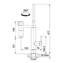 Load image into Gallery viewer, 120.0551.218 Vital Capsule 2 in 1 filter tap in chrome and gunmetal with J-spout 2 合 1 過濾龍頭 - J 型出水咀