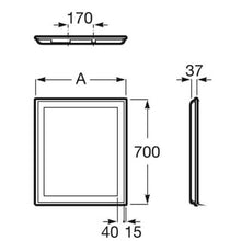 Load image into Gallery viewer, A812339000 Iridia mirror 400x37x700mm with perimetral LED lighting and demister device