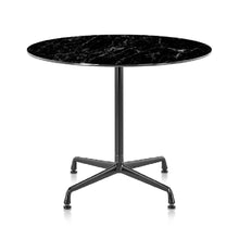 Load image into Gallery viewer, Eames ET107US QBL BK BK Table, 765w x 765d x 726h mm, Top Quartz Black QBL, Base Black BK, Conference table, round, universal base and stone top