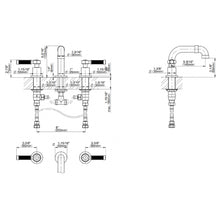 Load image into Gallery viewer, E-11310-LM56B-RG/BK special made three hole basin mixer in OR'osa PVD with handle in architectual black and OR'osa PVD