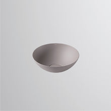 Load image into Gallery viewer, 3900 000 081 Terra dish basin D300mm in oyster matt without tap hole and overflow, with drain valve and valve cap