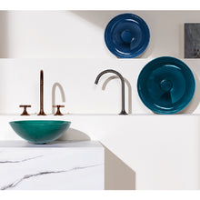 Load image into Gallery viewer, Alape 3900 000 092 Aqua dish basin D300mm in deep blue without tap hole and overflow, with drain valve and valve cap