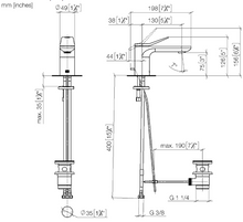 Load image into Gallery viewer, Lisse' 33.500.845.47 (XV-004854) single lever basin mixer in champagne with pop-up waste and 130mm projection