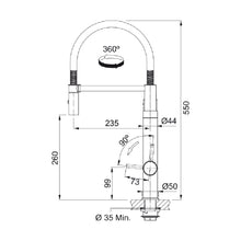 Load image into Gallery viewer, 120.0551.242 Vitual Capsule 2 in 1 semi-professional filter tap in matt black and silk steel PVD 2合1半專業過濾龍頭