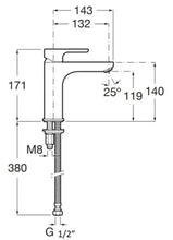 Load image into Gallery viewer, A5A3B09NMN L20 Monoblock basin mixer with spring waste in brushed dark black