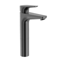 Load image into Gallery viewer, A5A3790NMN Atlas Monoblock high basin mixer with pop-up waste in brushed dark black