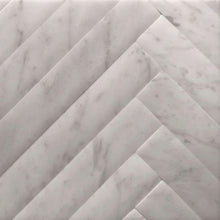 Load image into Gallery viewer, Bianco Carrara Stone Walls & Floors tiles in Stone Parquet, 70x600x14mm