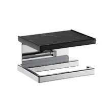Load image into Gallery viewer, SE-023-KC Single Paper Holder with Shelf in Chrome & Black Marble