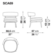 Load image into Gallery viewer, Caratos SCA69 Armchair, 685w x 670d x 685h mm, Frame Graphite Painted 0252G, Leather Alfa 201