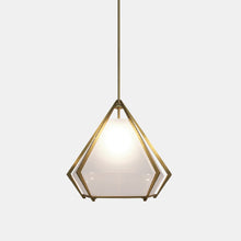 Load image into Gallery viewer, Harlow Large Pendant Lamp, D508 x 889h mm, Frame Satin Brass & White Glass