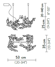 Load image into Gallery viewer, Hanami Small HANSS00PRS01RG9000EU Suspension Lamp, 530w x 350d x 250h mm, Frame Prisma, Wire Red, included light bulb 5 X 5W G9 LED Dimmable
