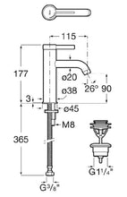 Load image into Gallery viewer, A5A3A9EC00 (EU) ONA basin mixer with click clack waste in chrome