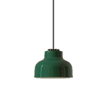 Load image into Gallery viewer, M64 Valsells HEL03 + HEF01 + M6409 Pendant Lamp, D220 x 160 (500-8250)h mm, Canopy Black Surface Rosette , Lampshade English Green, with black cable, Built-in LED 7.7W , 2700 K, 752 lm