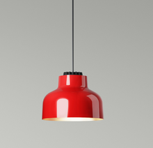 Load image into Gallery viewer, M64 Valsells HEL03 + HEF01 + M6405 Pendant Lamp, D220 x 160 (500-8250)h mm, Canopy Black Surface Rosette , Lampshade Brilliant red exterior & aluminium interior, with black cable, Built-in LED 7.7W , 2700 K, 752 lm
