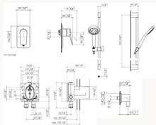 Load image into Gallery viewer, 36020845-06 + 3502097090 + 26403979-06 + 28450980-06 ONE WAY SHOWER BUNDLE IN PLATINUM MATT