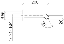 Load image into Gallery viewer, 13.801.625.00 Wall-Mount Bath Spout 1/2" with 200 mm Projection Finish: Chrome Plated