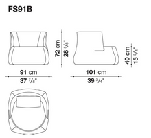 Load image into Gallery viewer, Fat-Sofa *FS91B Armchair, 910w x 1010d x 720h mm, Fabric Luni 303, Fat-Sofa *FS55C Armchair, 550w x 400d mm, Fabric Elettra 2492253