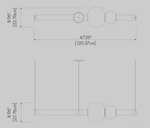 Load image into Gallery viewer, Luna Chandelier Tier 1 Chandelier, 1204w x 230d x 230h mm, Frame Satin Brass, Glass Smoked Bronze & Smoked Amethyst, light source included, 24V 6 Watt LED Bulb& 220V LED Driver