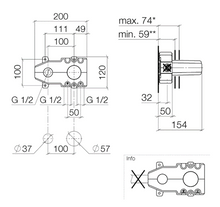 Load image into Gallery viewer, MEM Wall mounted basin mixer 36810782-06 + 3580697090 in Platinum Matt