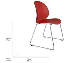 Load image into Gallery viewer, N02 N02-20 Chair, 540w x 530d x 810h mm, Frame Chrome, Shell Dark Red